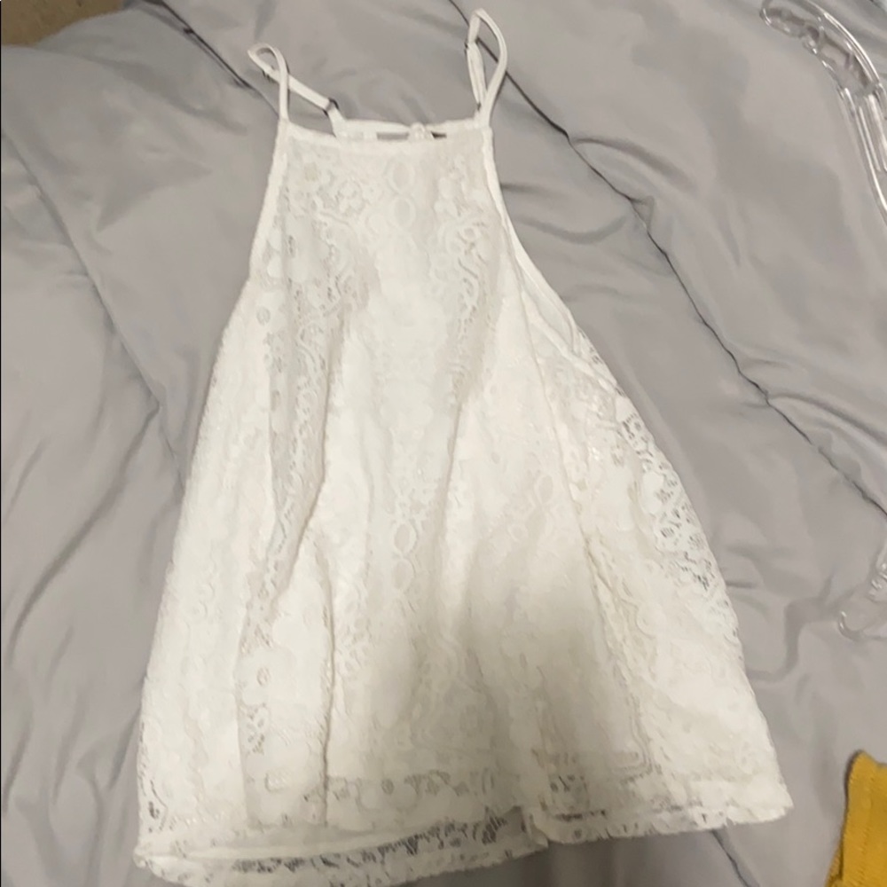 White floral halter top